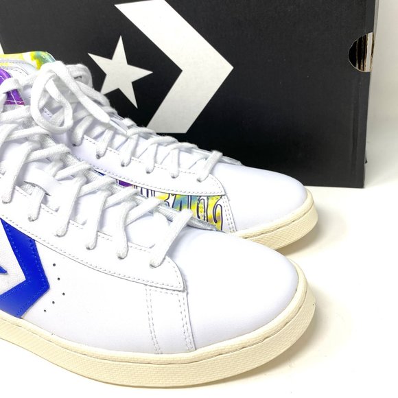 Converse Men's 170535C Pro Leather Hi Peace Love Basketball Shoes White Sneakers - Picture 7 of 10